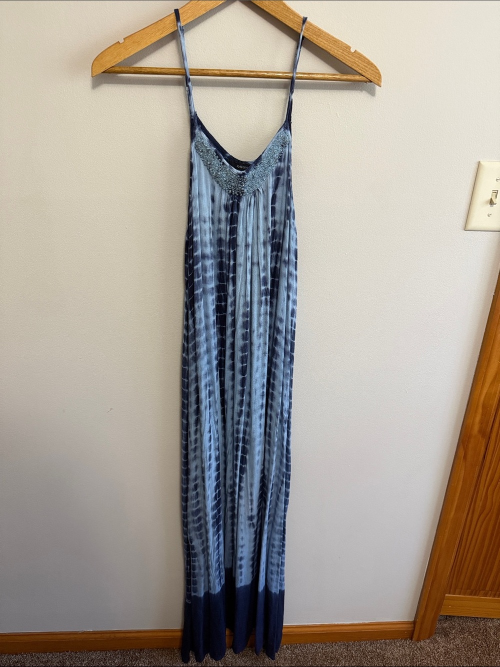 Raviya Blue Tie-Dye Maxi Slip Dress